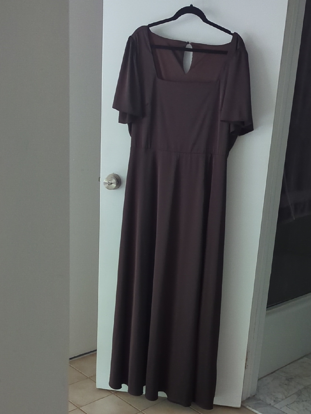 Baltic Born Maxi Dress, With Square Neck And Flutter Sleeves